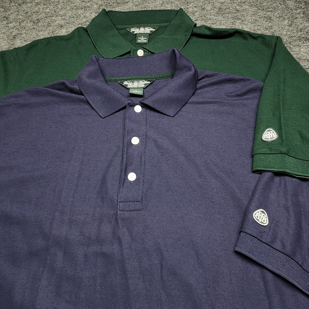 Brooks Brothers Country Club Performance Knit Polo Shirt Navy Green Large Lot 2